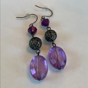Purple dangle he earrings